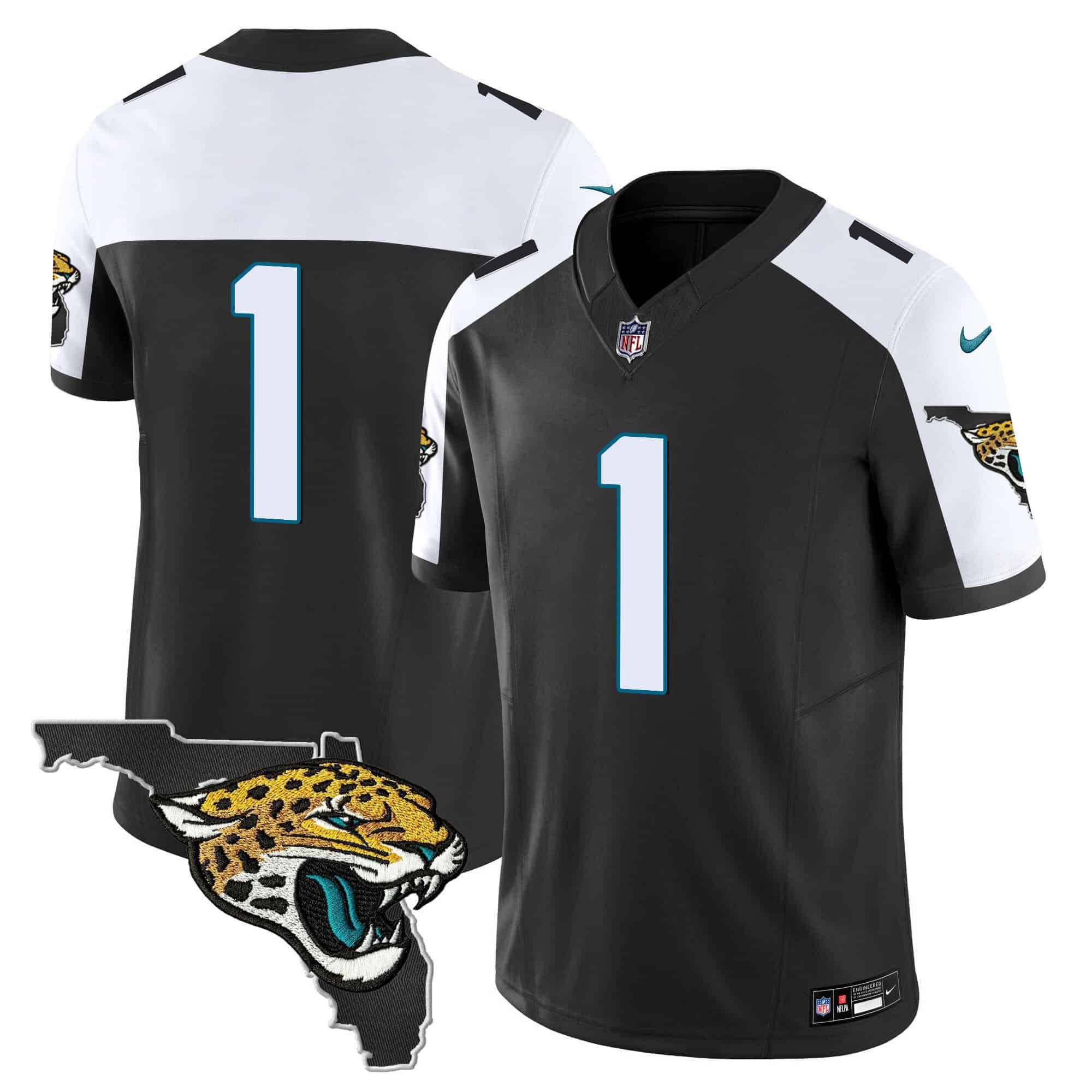 Men Jacksonville Jaguars #1 Etienne jr Black 2024 Nike Florida Patch Vapor NFL Jersey style 1->indianapolis colts->NFL Jersey